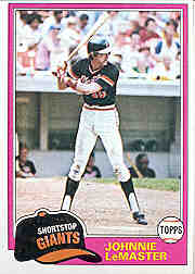 1981 Topps Baseball Cards      084      Johnnie LeMaster